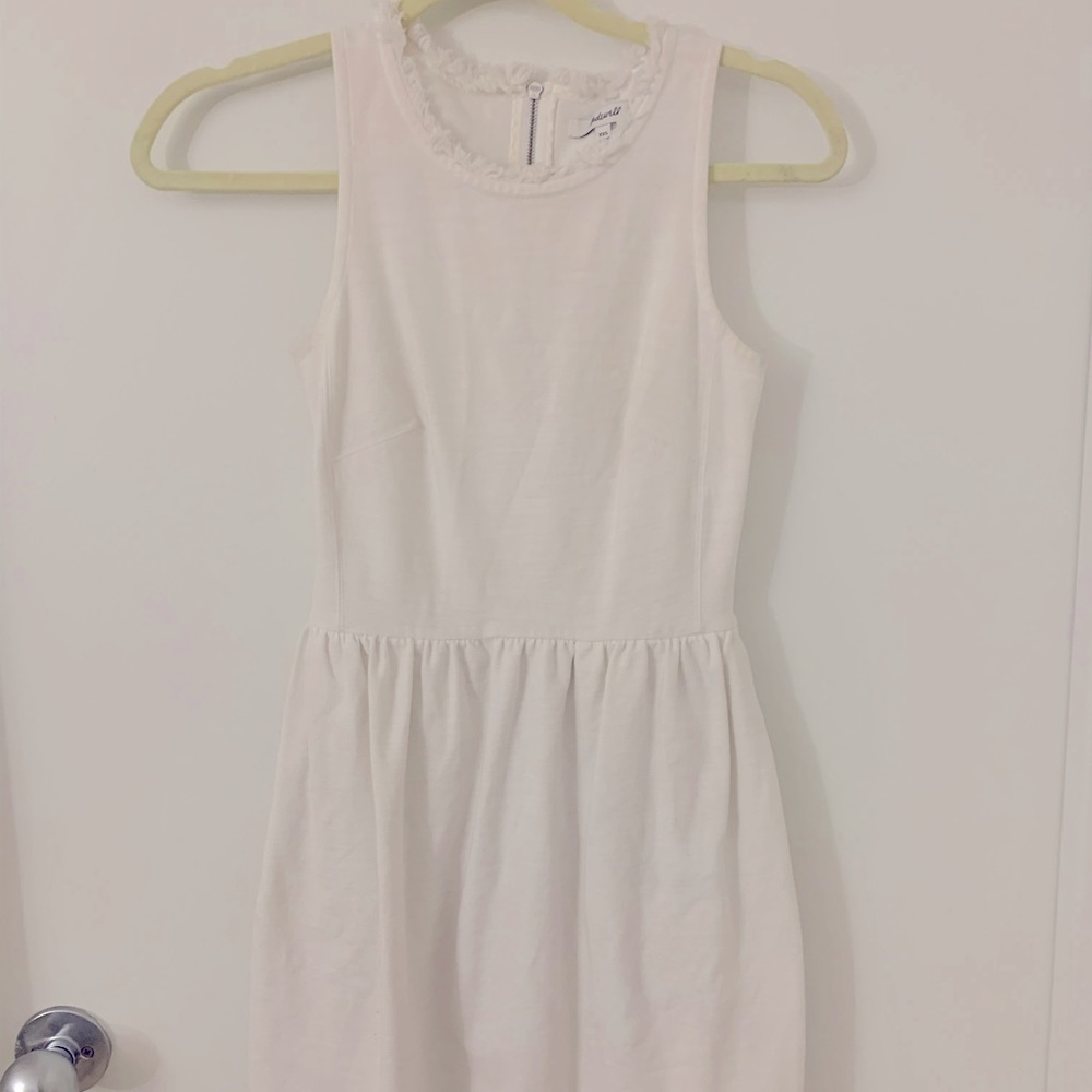 White Madewell Dress with Fringe Accents